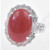Florence: Exquisite Anniversary Ring With Rare Red Coral .12ct Oval Cut Gemstone