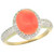 Isabella: Exquisite Wedding Ring With Coral & Diamonds .10.25ct Oval Red Coral
