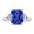 Isabella: Ceylon Sapphire And Diamond Ring .4.00ct Radiant Cut Sapphire