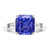 Artemis: Exquisite Three .Stone Ring With Radiant Sapphire