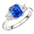 Florence: Exquisite Three .Stone Sapphire & Diamond Ring