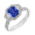 Isabella: Sapphire & Diamond Halo Engagement Ring Set .4.00ct Radiant Cut Blue Sapphire Isabella: Sapphire & Diamond Halo Engagement Ring Set .4.00ct Radiant Cut Blue Sapphire