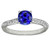 Artemis: Majestic Ceylon Sapphire Ring With Double Pave Diamonds .3.00ct Cushion