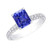 Isabella: Radiant Cut Sapphire Ring .3.50ct Blue Sapphire