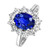 Isabella: Sapphire And Diamond Halo Ring .2.75ct Oval Blue Sapphire