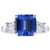 Florence: Exquisite Anniversary Ring With Blue Sapphire .3.00ct Emerald Cut Sapphire