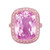 Vienna: Statement Kunzite & Diamond Ring .25.90ct Cushion Cut Kunzite