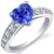 Diana: Heart .Cut Ceylon Sapphire Ring With Diamond Accents