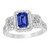 Isabella: Double Halo Sapphire Ring .4.50ct Emerald Cut Ceylon Sapphire