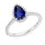 Madrid: Exquisite Halo Ring With Sri Lankan Sapphire .3.50ct Pear Cut Sapphire
