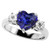 Diana: Exquisite Three .Stone Sapphire & Diamond Ring