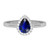 Isabella: Exquisite Halo Ring With Deep Blue Sapphire .3ct Pear