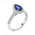 Vienna: Halo Pear .Cut Blue Sapphire Ring