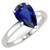 Isabella: Deep Blue Sapphire Solitaire Ring .3ct Pear Cut Sapphire