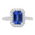 Madrid: Exquisite Halo Ring With Sri Lankan Sapphire .4.50ct Emerald