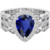 Isabella: Halo Pear .Cut Sapphire Wedding Ring Set