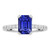 Diana: Majestic Sapphire Solitaire Ring With Diamond Accents .3.50ct Emerald
