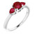Isabella: Three .Stone Ruby Ring