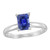 Isabella: Emerald .Cut Blue Sapphire Solitaire Ring
