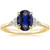 Isabella: Sapphire & Diamond Solitaire Ring .2.50ct Oval Deep Blue Sapphire