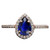 Florence: Exquisite Halo Ring With Pear .Cut Sapphire