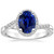 Artemis: Exquisite Twist Halo Ring With Sapphire & Diamonds .3.75ct Oval Blue Sapphire