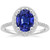 Vienna: Halo Blue Sapphire Ring .3.75ct Oval Cut Sapphire