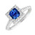 Diana: Regal Sapphire & Diamond Ring .2.25ct Princess