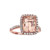 Vienna: Cushion Cut Morganite Cocktail Ring .5.45ct Peach Morganite