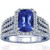 Isabella: Ceylon Sapphire & Diamond Ring .2.50ct Cushion
