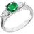 Madrid: Exquisite Three .Stone Emerald & Diamond Ring