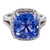 Madrid: Exquisite Tanzanite & Diamond Statement Ring .6ct AAA Cushion Tanzanite