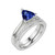 Isabella: Sapphire &amp; Diamond Engagement Ring Set. Billion Cut Ceylon Sapphire