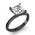 Vienna: Black Gold Solitaire Ring .2.50ct Princess Cut Diamond