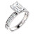 Victoria: Exquisite Emerald .Cut Diamond Solitaire Ring With Accents