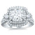 Victoria: Exquisite Halo Diamond Wedding Ring .6.40ct Asscher & Round Cut Diamonds