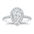 Isabella: Exquisite Halo Engagement Ring .1.45ct Pear & Round Diamonds