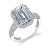 Vienna: Emerald & Round Cut Diamond Halo Ring .3.80ct Total