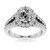 Madrid: Exquisite Halo Ring With Old Cut Diamond .5ct Oval & Round Diamonds