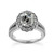 Vienna: Floral Halo Diamond Ring .6ct Old Cut Oval Diamond