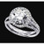 Isabella: Halo Engagement Ring With Three .Row Diamond Design