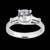 luxury three-stone diamond ring, 1.27 carat diamond ring, round and baguette diamond ring, F color diamond jewelry, VS1 center diamond ring, VVS1 baguette diamond accents, fine diamond engagement ring, high jewelry white gold ring, bespoke diamond ring, investment grade diamond jewelry, certified natural diamond ring, 14K white gold diamond ring, collector's diamond jewelry, sophisticated diamond craftsmanship, exclusive bridal diamond ring, prestigious diamond engagement ring, elegant diamond trilogy ring, superior clarity diamond jewelry, heirloom quality diamond ring