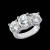 luxury three-stone diamond ring, 4 carat diamond engagement ring, VS1 clarity diamond ring, G color diamond jewelry, natural earth-mined diamonds, fine white gold engagement ring, round brilliant cut diamonds, bespoke bridal jewelry, investment-grade diamond ring, high jewelry engagement ring, prestigious diamond trilogy ring, certified diamond ring, collector's diamond engagement ring, elegant white gold ring, sophisticated diamond bridal jewelry
