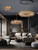 Celesti Round Bubble Glass Chandelier – Textured Glass & Gold Frame