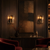 Serafina Designer Glass Wall Sconces in Boutique Hotel Cocktail Lounge
Serafina sculptural Art Deco wall lights installed in a moody luxury hotel lounge, combining warm illuminated textured glass with dark wood, marble, velvet seating and sophisticated hospitality interior design.