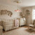 upscale traditional lighting, antique brass hanging lamp, sophisticated pink lighting, baroque style ceiling fixture, heritage home decor, timeless luxury pendant, elegant bedroom accent, classic Regency decor, luxury nursery lighting, ornamental brass lamp, antique floral glass chandelier, vintage chic lighting, high-end classic decor, ruffled glass ceiling light