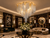 Celestine 100cm Chandelier in Luxury Hotel Lobby
The Celestine Hollywood Regency ceiling light used as a striking focal point in a high-end hotel lobby with mirrored finishes, black and gold detailing, sculptural furniture and dramatic hospitality styling.