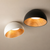 Noma 50cm Tilted Dome Ceiling Light – Japandi Wood Effect Flush Mount in Black or White