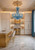 ceiling fixture, elegant dining room lighting, luxury kitchen chandelier, grand foyer lighting, premium interior design lighting, high-end architectural lighting, Italian master glassmaker, vintage style chandelier, ornate glass chandelier, gold and blue lighting, brass and glass chandelier, large statement lighting, luxury home decor, upscale interior lighting, classic Venetian design, artisanal glass art, luxury hospitality lighting, hotel lobby chandelier, boutique hotel lighting, luxury restaurant lighting, high-end cafe lighting, modern classic chandelier, romantic bedroom chandelier, opulent lighting design, architectural statement piece,