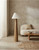 Japanese entryway lamp, Genkan floor lamp, villa lobby light, hotel lobby floor lamp, luxury lounge light, penthouse floor lamp, modern farmhouse lamp, Nordic Japandi lamp, Scandinavian floor light, natural interior lamp, earth tone standing lamp, warm neutral lighting, off white shade lamp, light wood floor lamp, dark wood floor lamp, mid tone wood lamp, natural stain floor lamp, matte wood lighting, raw timber floor lamp, organic form lighting, fluid lines floor lamp, minimalist art light, subtle luxury lamp, refined floor light, timeless floor lamp, classic wabi sabi, iconic floor lamp design
